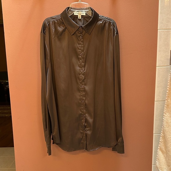 She + Sky Chocolate Brown Blouse - Picture 1 of 5